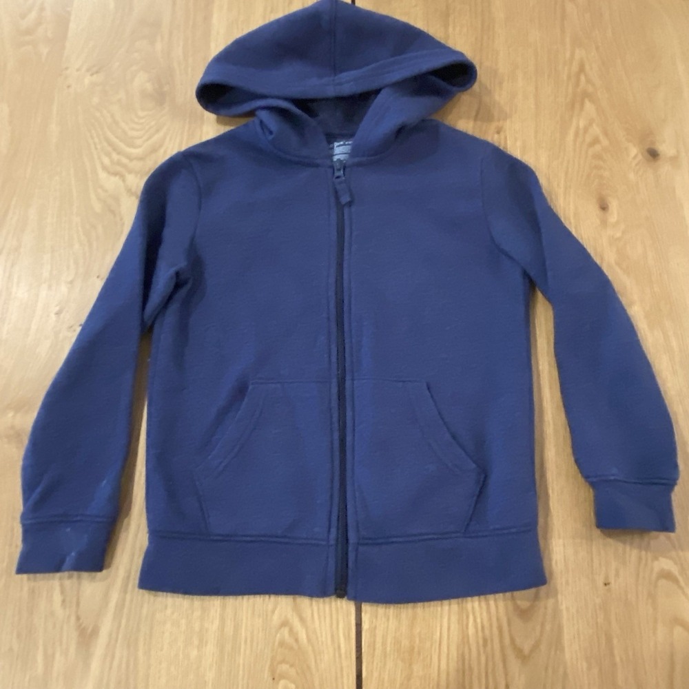 Cat & Jack Blue Full Zip Hoodie Unisex Kids Size‎ XS 4/6 Navy Long Sleeve School